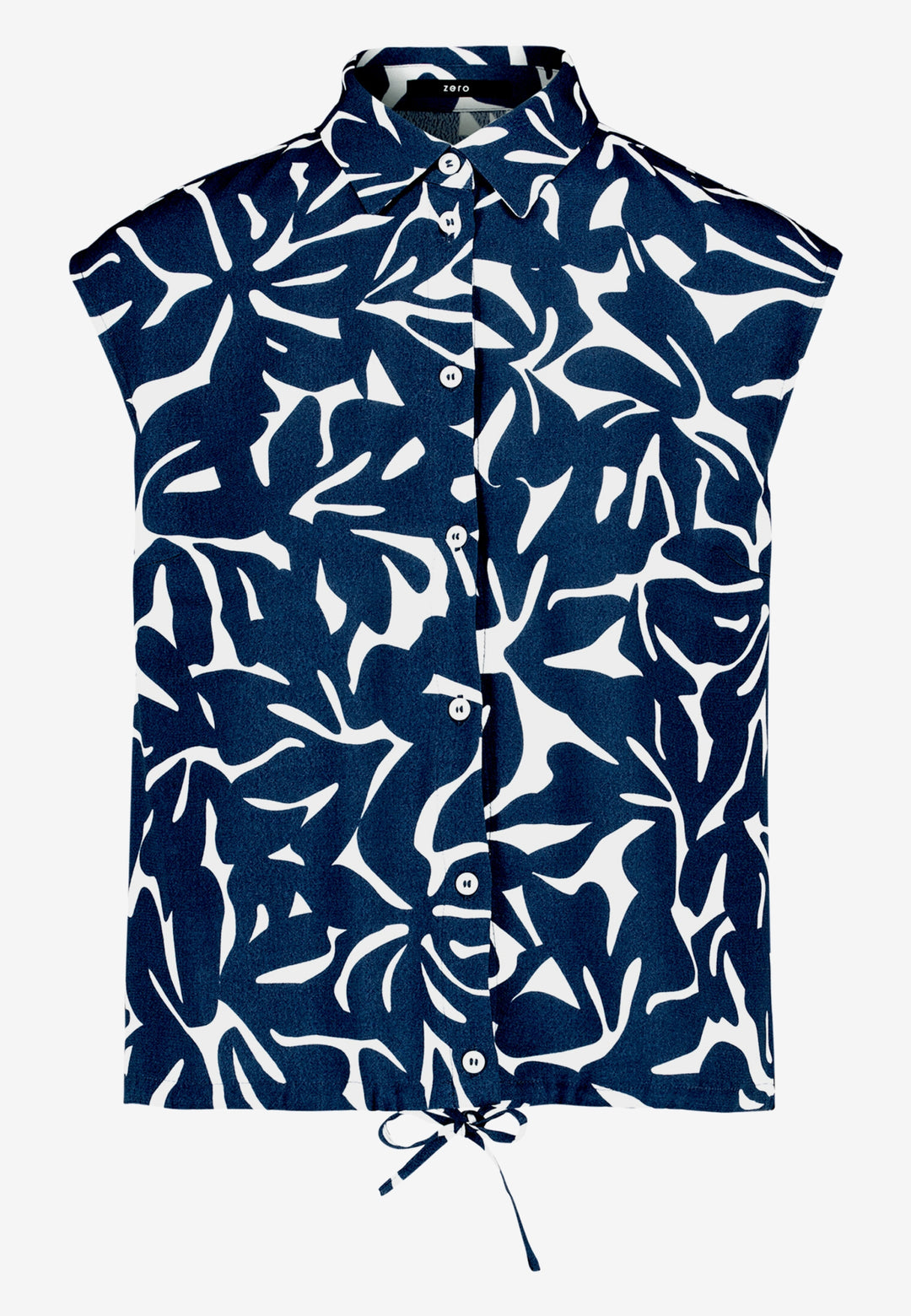 Bluse Kurz 1/2 Arm, Blue/Cream 8811 Bild 1