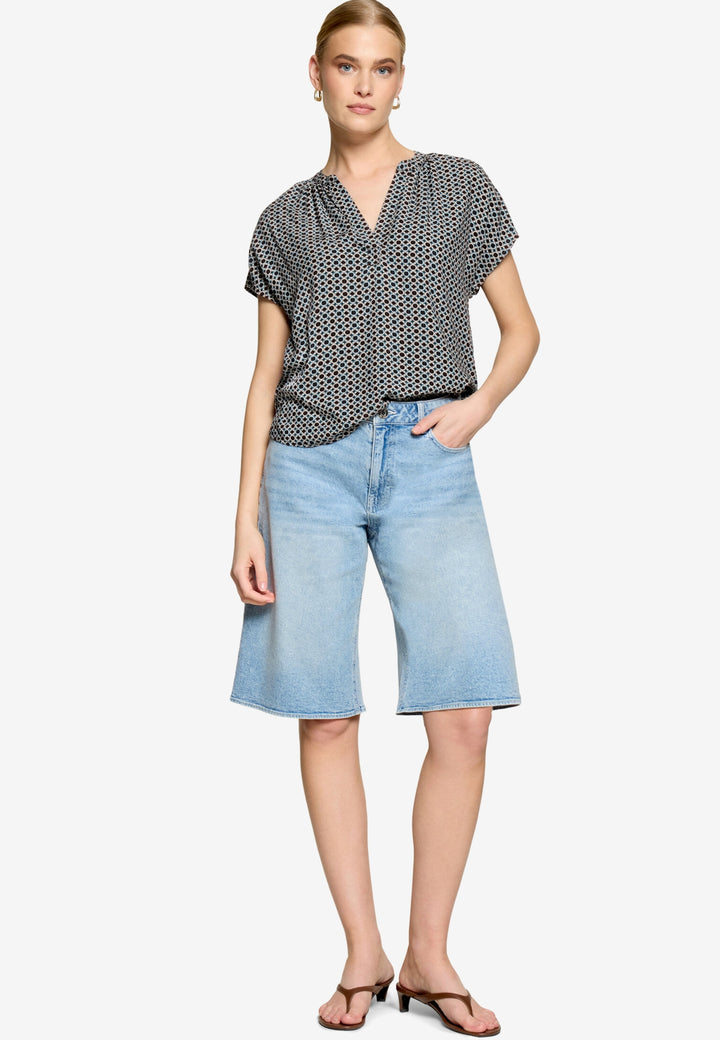 Bluse Kurz 1/2 Arm, Brown/Cream 7811 Bild 4