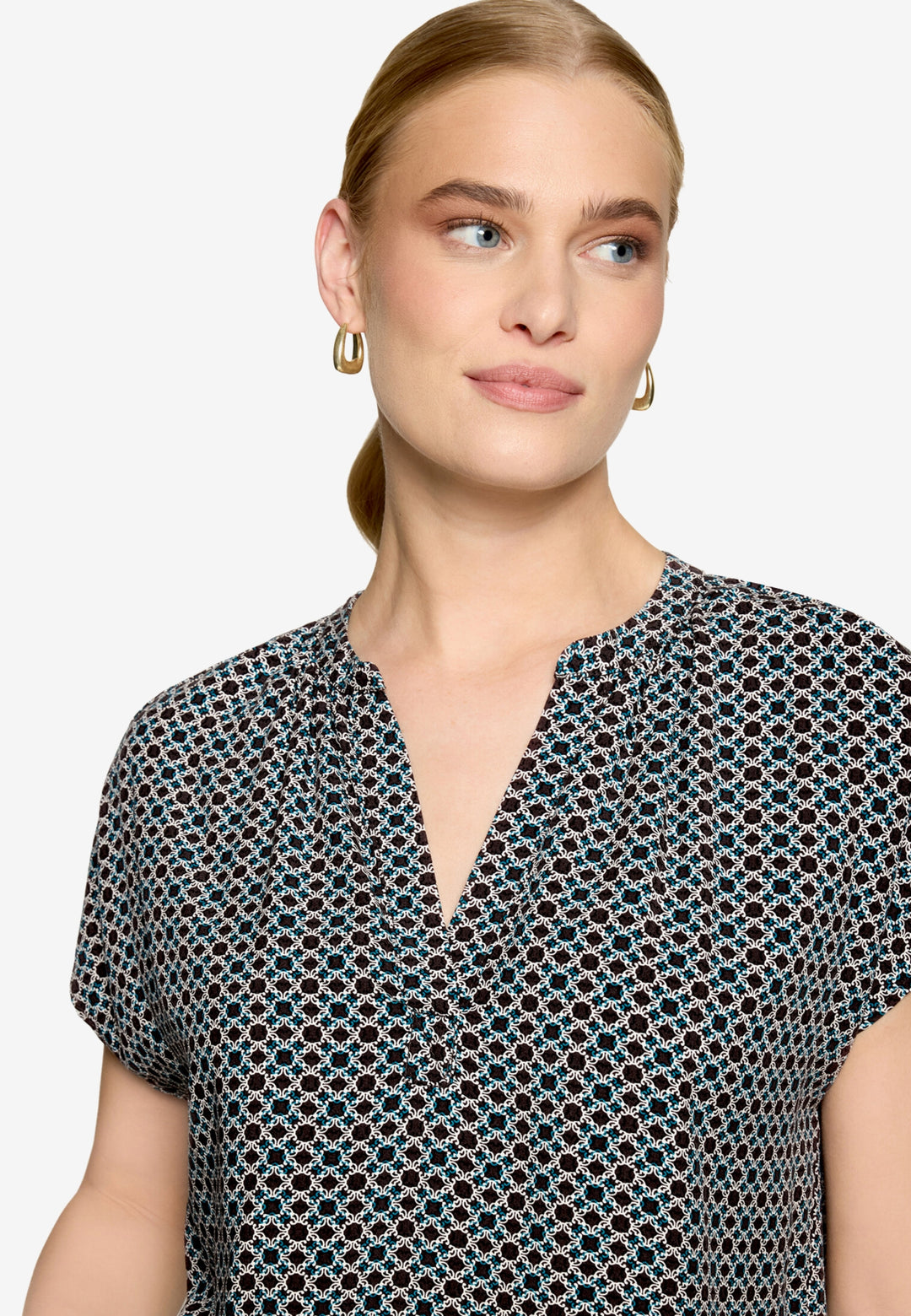 Bluse Kurz 1/2 Arm, Brown/Cream 7811 Bild 5