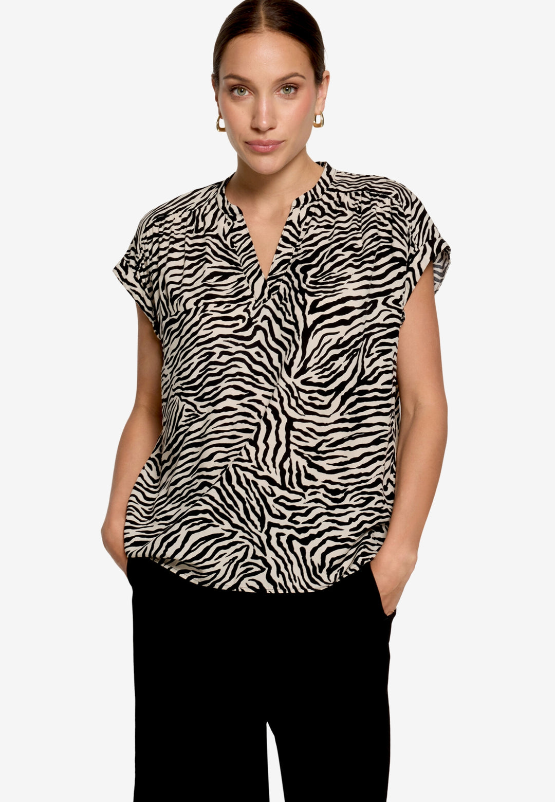 Bluse Kurz 1/2 Arm, Cream/Black 1891 Bild 1