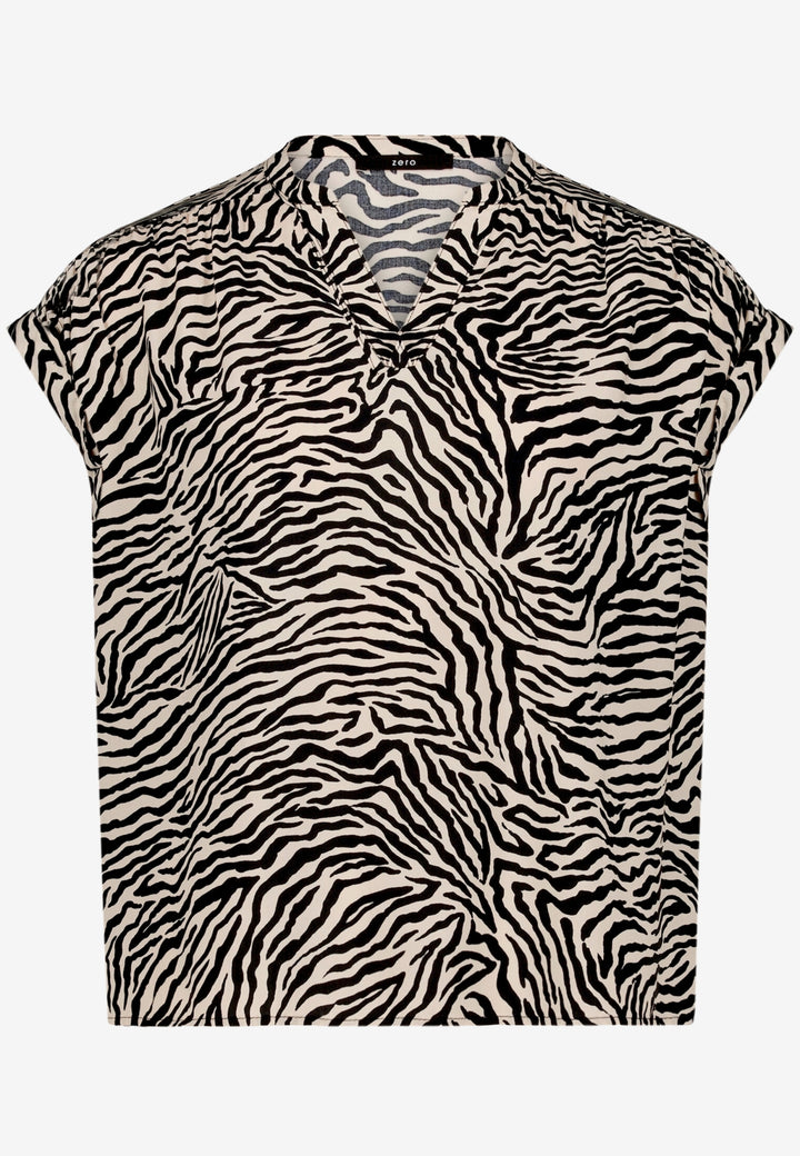 Bluse Kurz 1/2 Arm, Cream/Black 1891 Bild 1