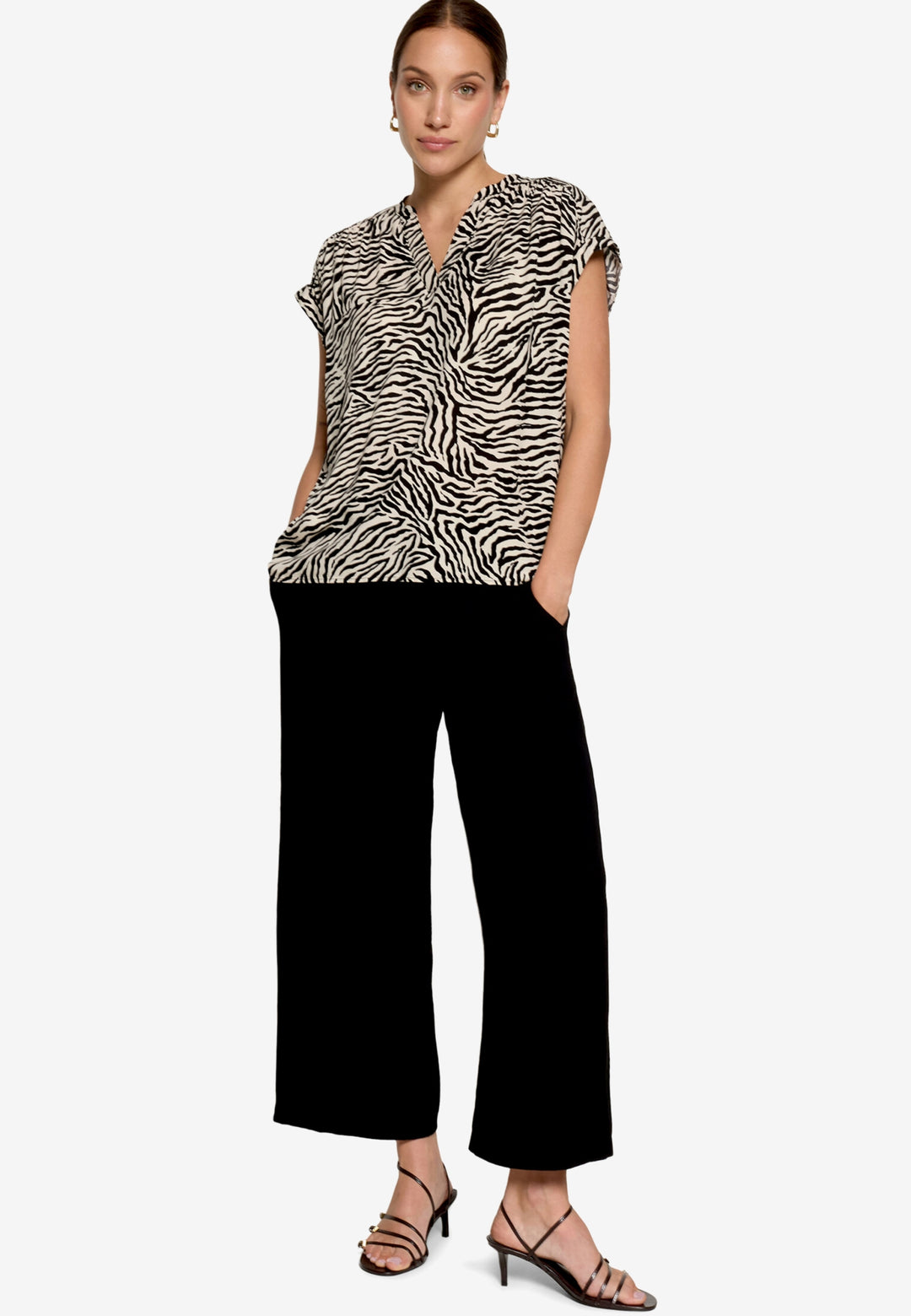 Bluse Kurz 1/2 Arm, Cream/Black 1891 Bild 3