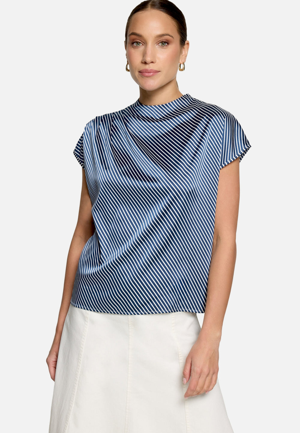 Bluse Kurz 1/2 Arm, Dark Blue/White 8812 Bild 2