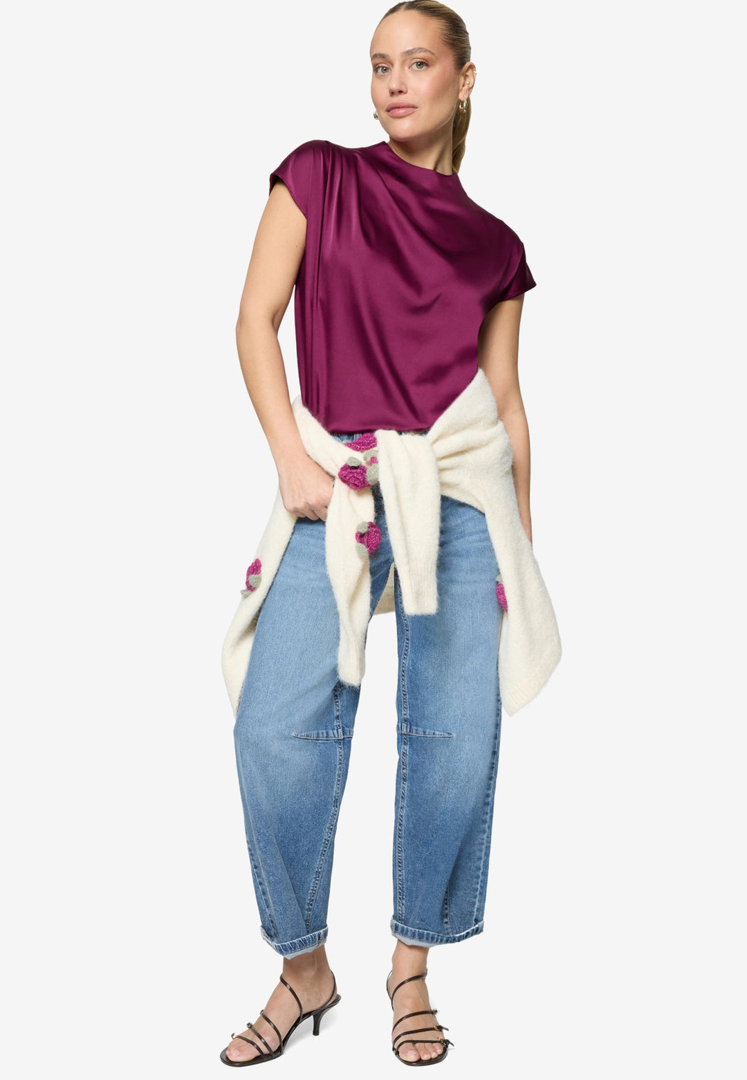Bluse Kurz 1/2 Arm, Magenta Purple 4304 Bild 4