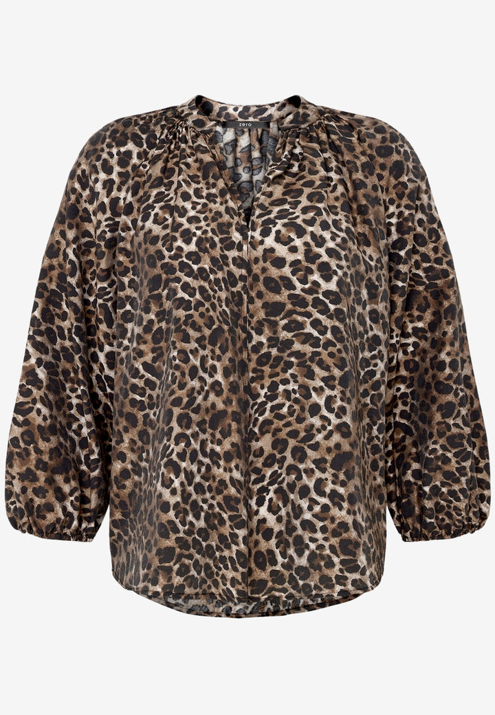 Bluse Kurz 3/4 Arm, Beige/Black 7898 Bild 1