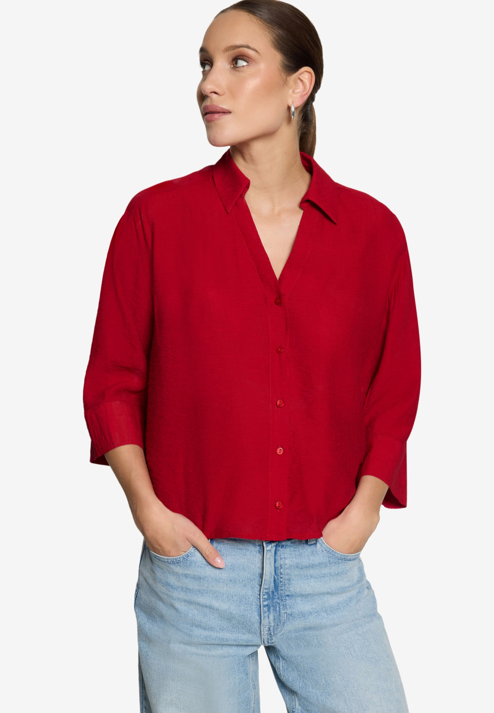 Bluse Kurz 3/4 Arm, Candy Red 4146 Bild 2