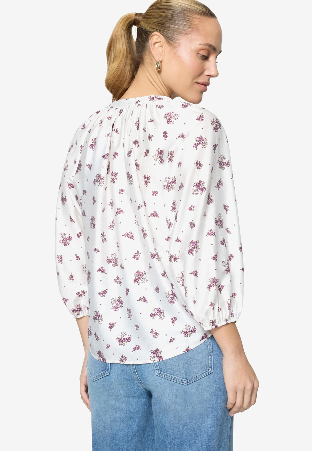 Bluse Kurz 3/4 Arm, Cream/Pink 1843 Bild 2