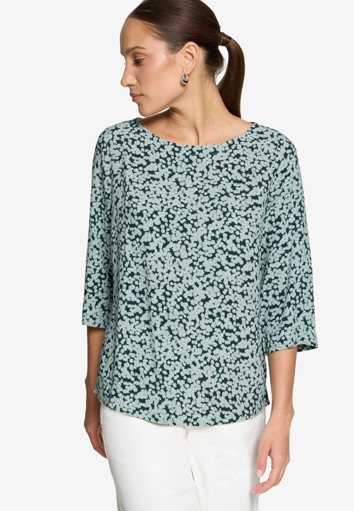 Bluse Kurz 3/4 Arm, Dark Green/Blue 5889 Bild 2