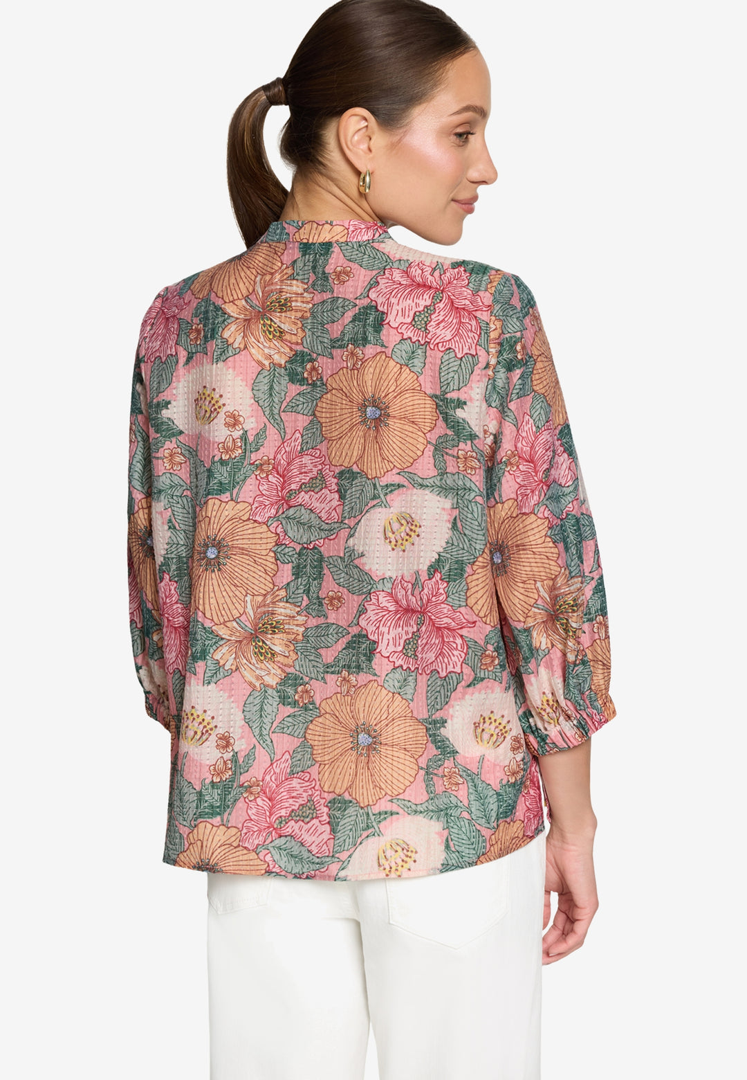 Bluse Kurz 3/4 Arm, Rosé/Green 4852 Bild 3