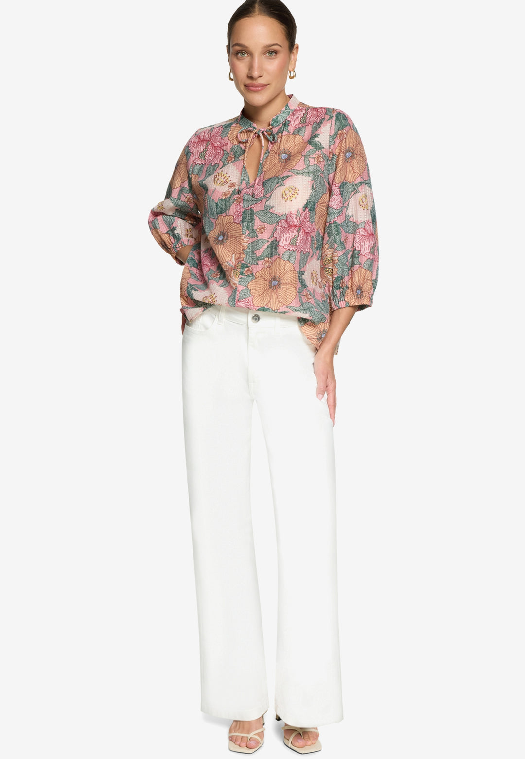 Bluse Kurz 3/4 Arm, Rosé/Green 4852 Bild 4