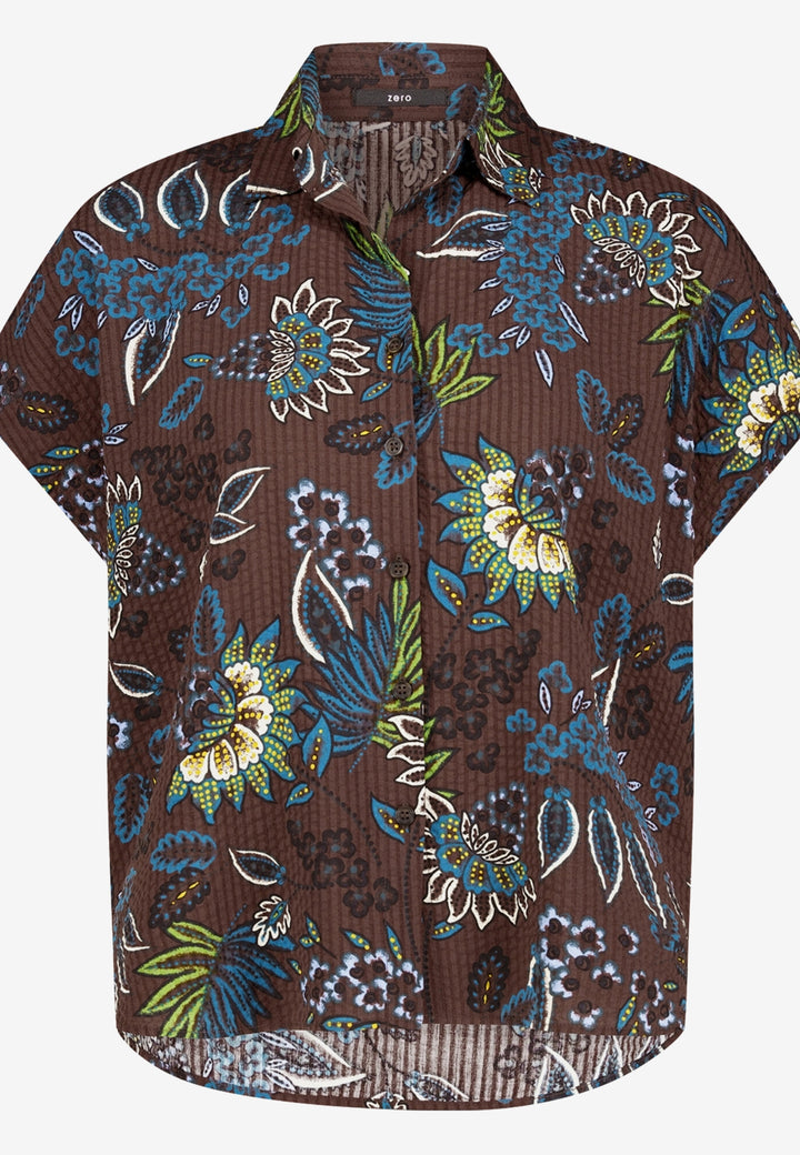 Bluse Kurz ohne Arm, Brown/Petrol 7881 Bild 1