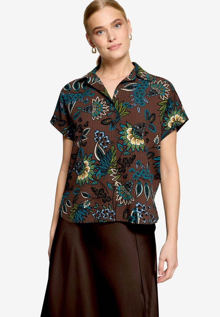 Bluse Kurz ohne Arm, Brown/Petrol 7881 Bild 2