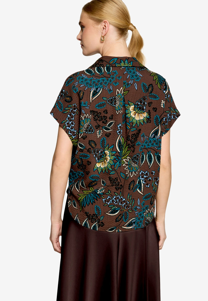 Bluse Kurz ohne Arm, Brown/Petrol 7881 Bild 3