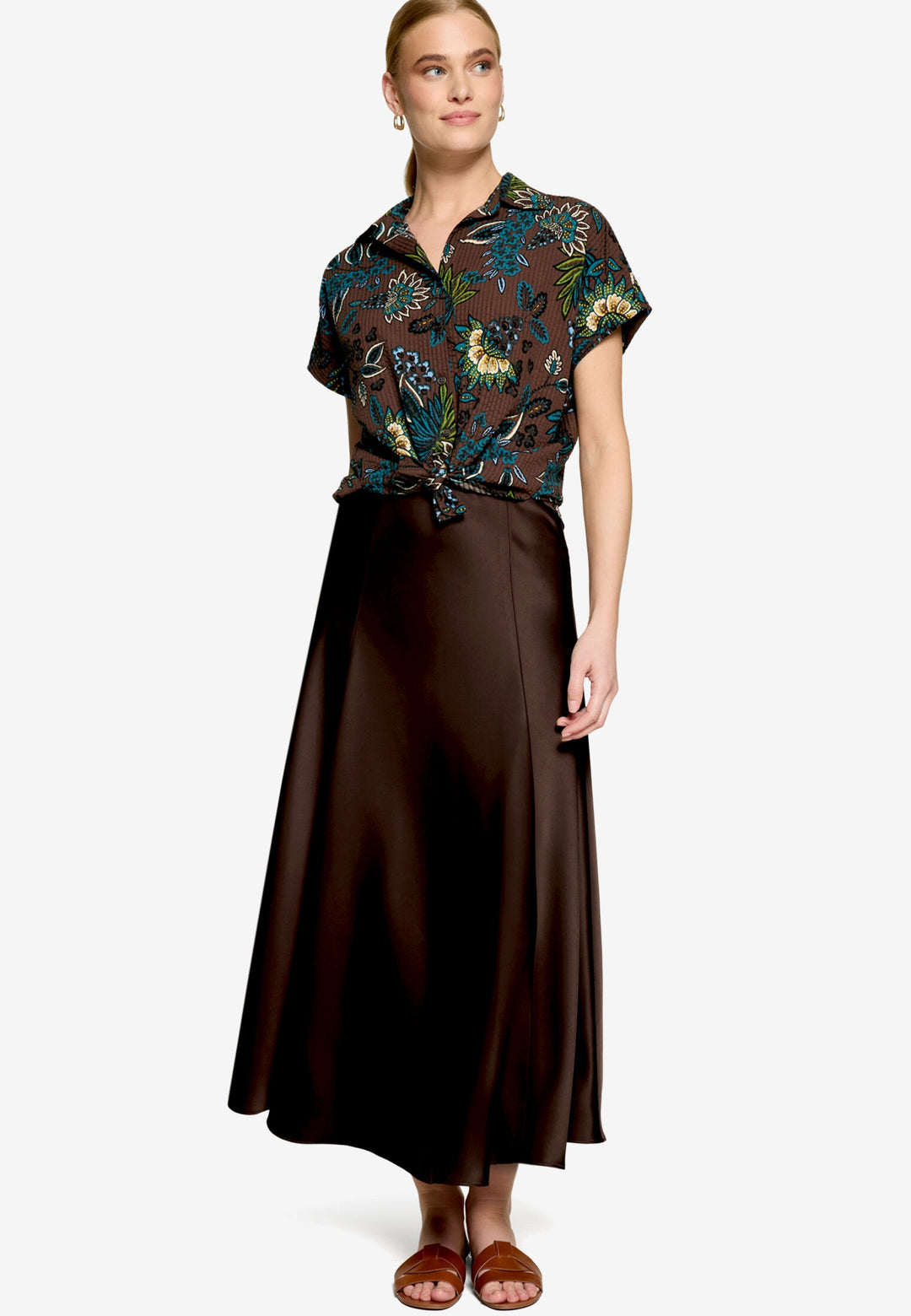 Bluse Kurz ohne Arm, Brown/Petrol 7881 Bild 4