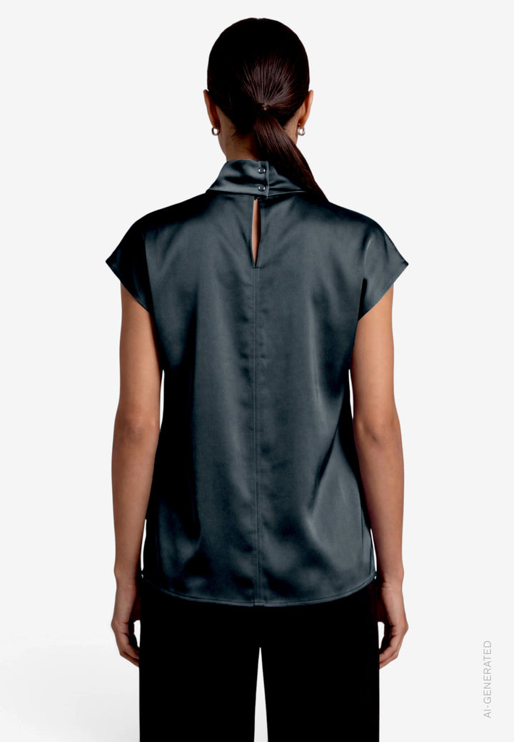 Bluse Kurz ohne Arm, Teal Ocean 8599 Bild 3