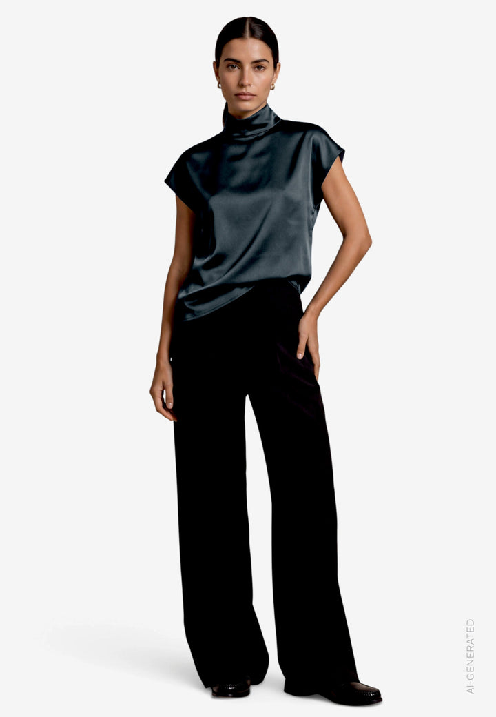Bluse Kurz ohne Arm, Teal Ocean 8599 Bild 4