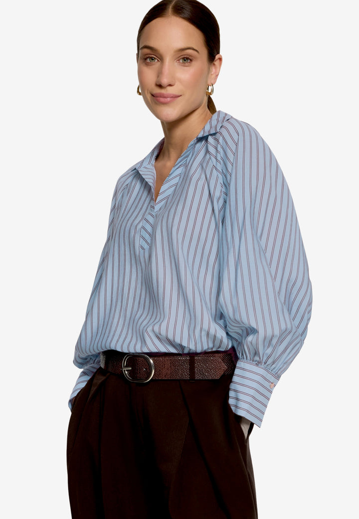 Bluse Lang 1/1 Arm, Blue/Brown 8870 Bild 2
