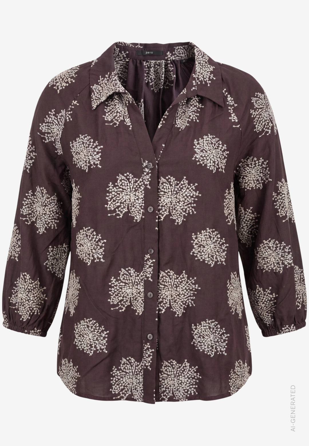 Bluse Lang 1/1 Arm, Brown/Beige 7871 Bild 1