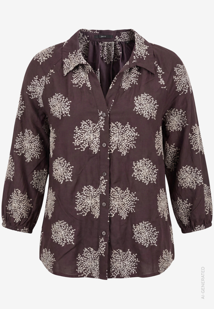 Bluse Lang 1/1 Arm, Brown/Beige 7871 Bild 1