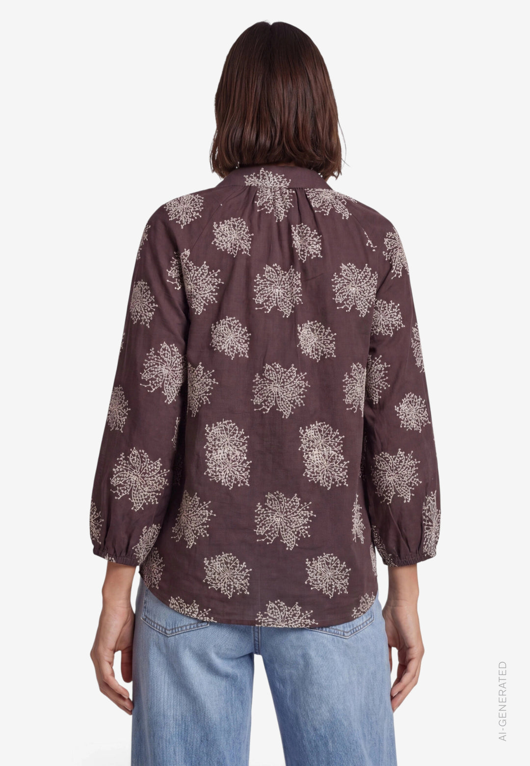 Bluse Lang 1/1 Arm, Brown/Beige 7871 Bild 3