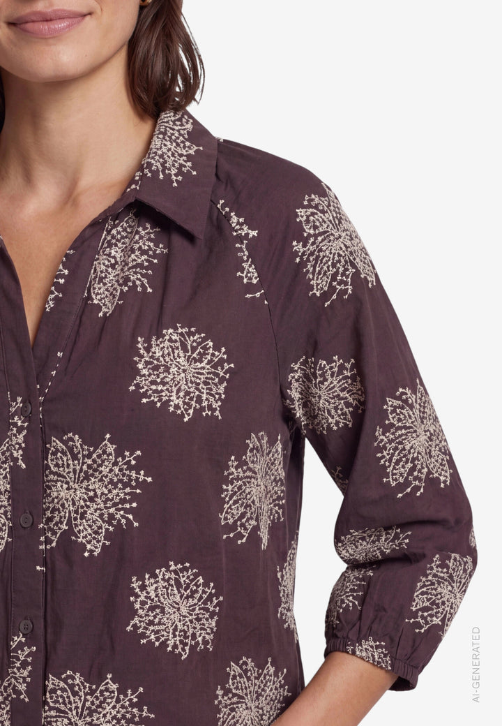 Bluse Lang 1/1 Arm, Brown/Beige 7871 Bild 5