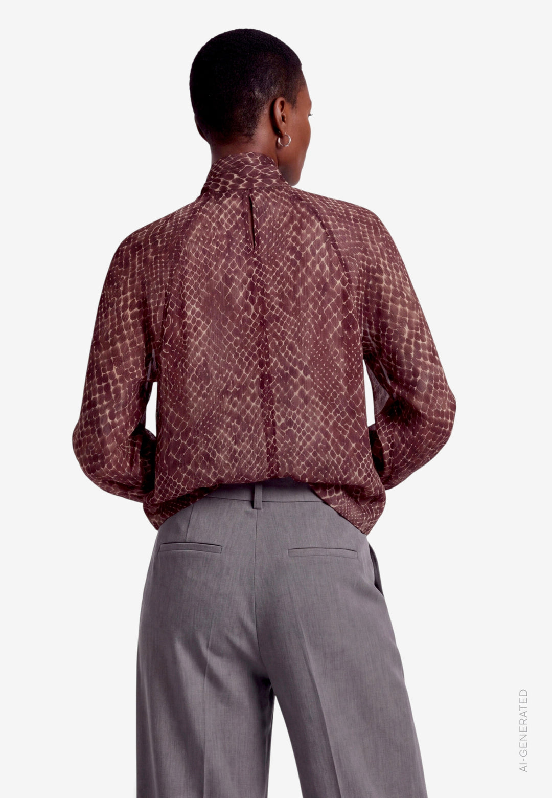 Bluse Lang 1/1 Arm, Grey/Brown 9871 Bild 3