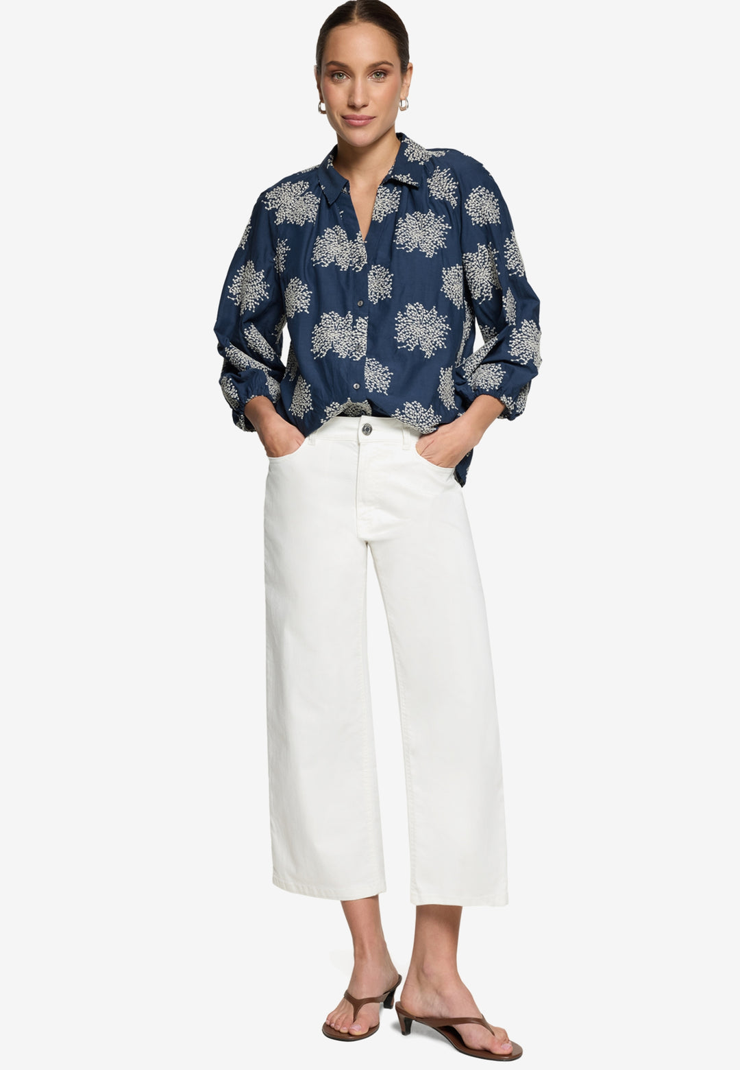 Hose Jeans 3/4 Länge, Cream Denim 1621 Bild 4