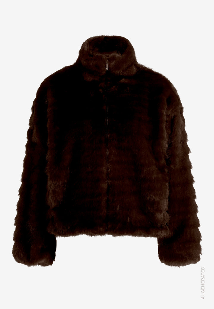 Jacke Plüsch, Mocca Brown 7060 Bild 1