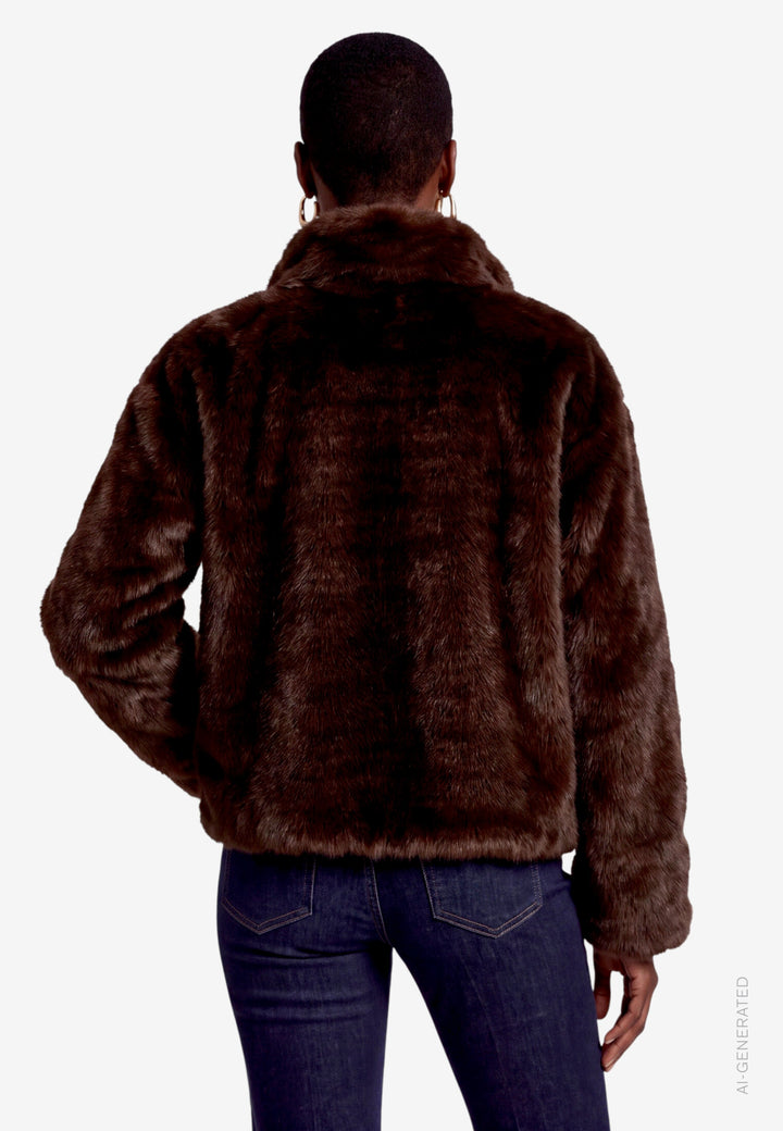 Jacke Plüsch, Mocca Brown 7060 Bild 3