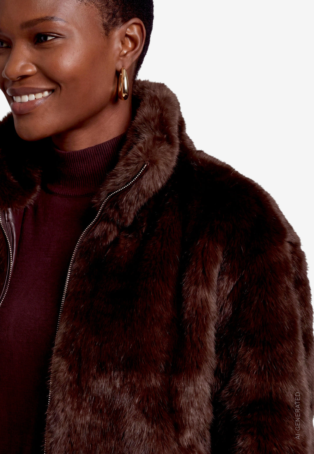 Jacke Plüsch, Mocca Brown 7060 Bild 5