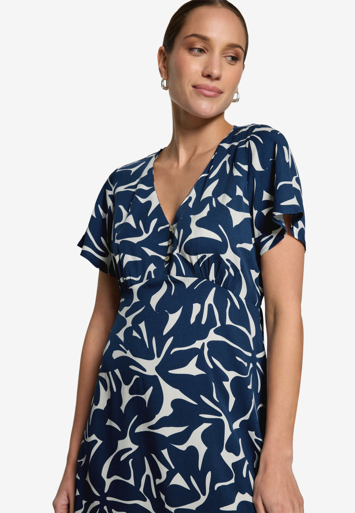 Kleid Kurz 1/2 Arm, Blue/Cream 8811 Bild 2