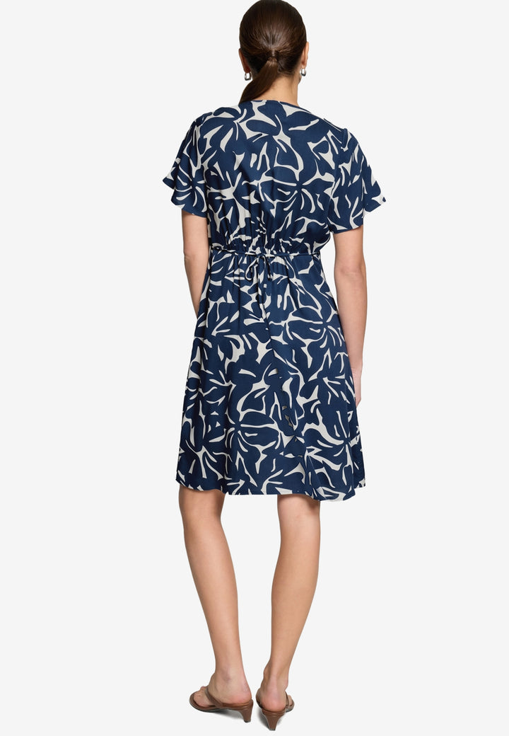 Kleid Kurz 1/2 Arm, Blue/Cream 8811 Bild 3