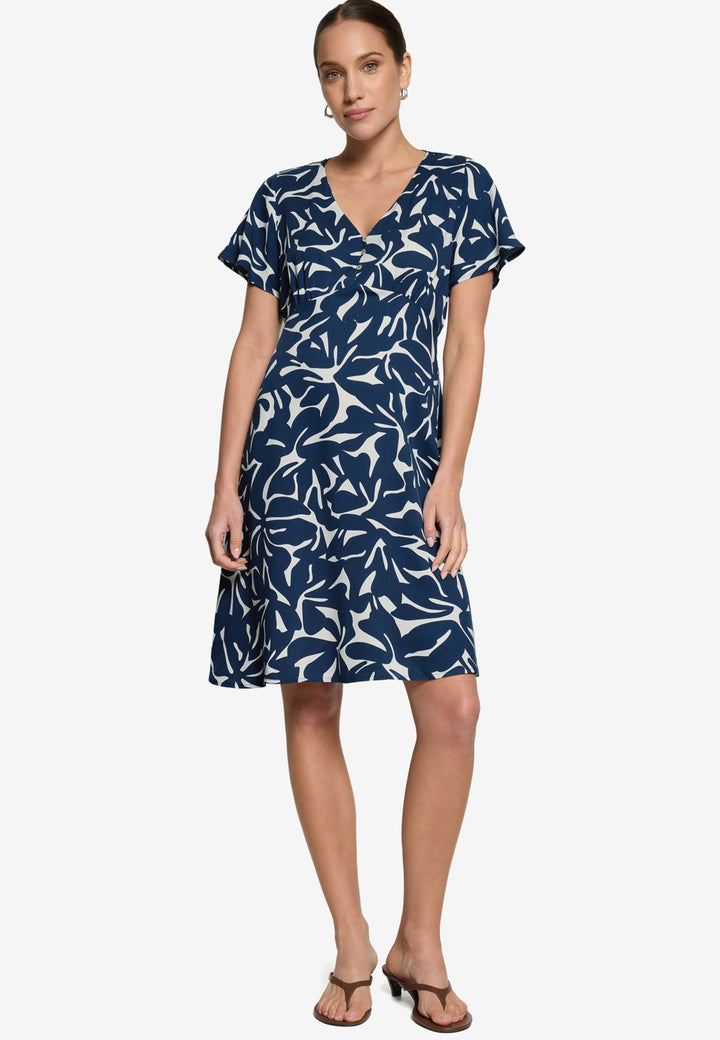 Kleid Kurz 1/2 Arm, Blue/Cream 8811 Bild 4