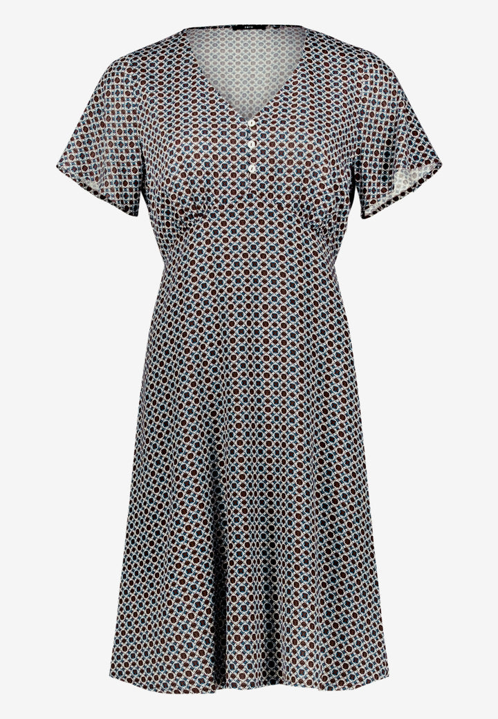 Kleid Kurz 1/2 Arm, Brown/Cream 7811 Bild 1
