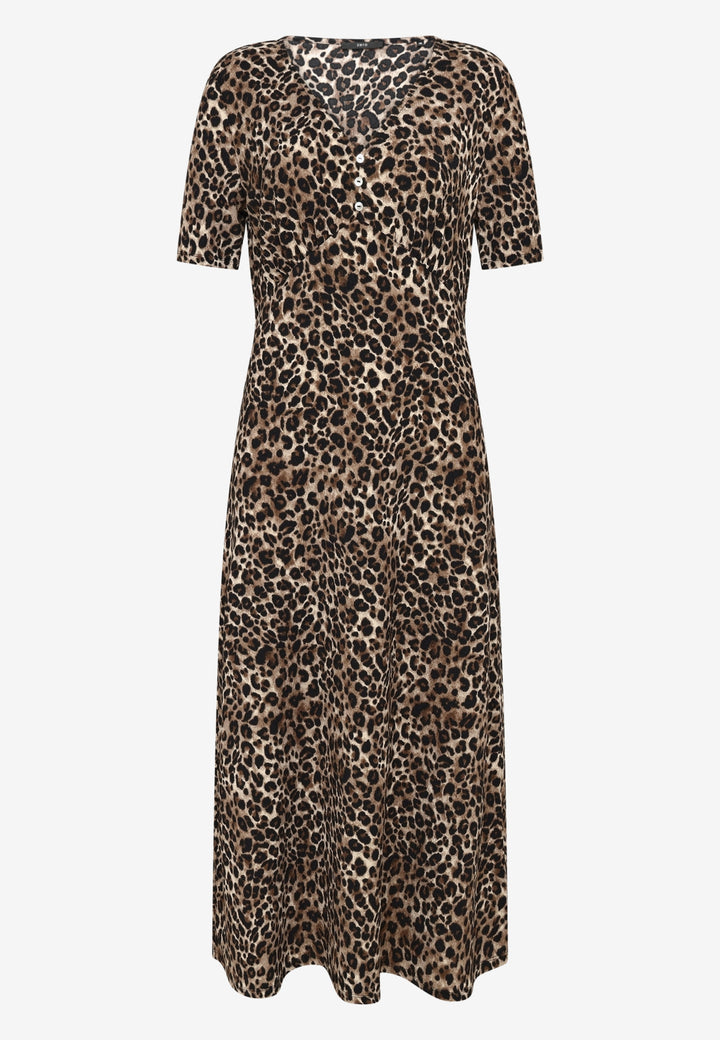 Kleid Lang 1/2 Arm, Beige/Black 7898 Bild 1