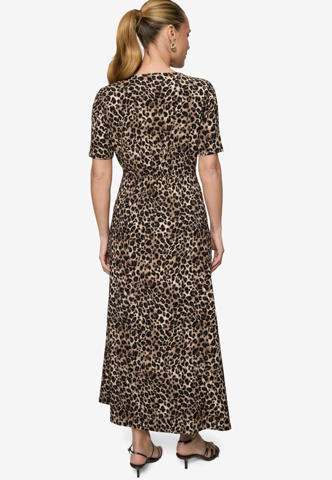 Kleid Lang 1/2 Arm, Beige/Black 7898 Bild 3