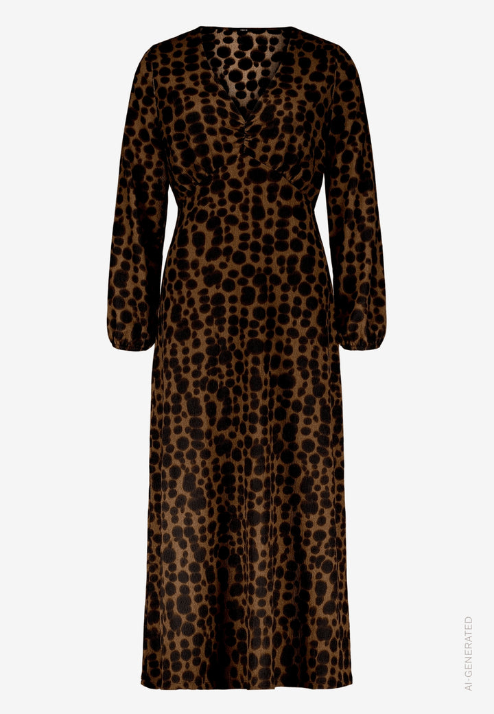 Kleid Lang 1/2 Arm, Brown/Black 7890 Bild 1
