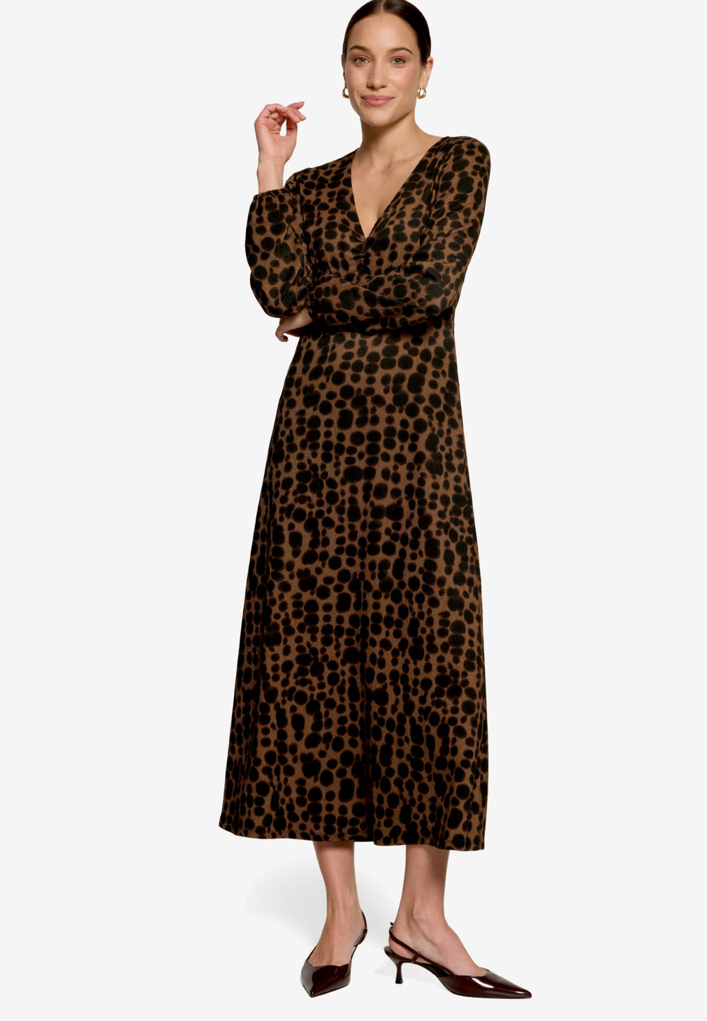 Kleid Lang 1/2 Arm, Brown/Black 7890 Bild 2