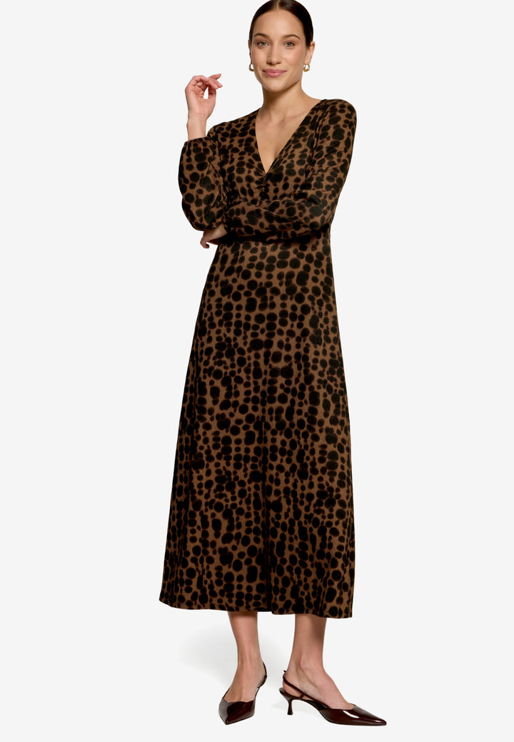 Kleid Lang 1/2 Arm, Brown/Black 7890 Bild 2