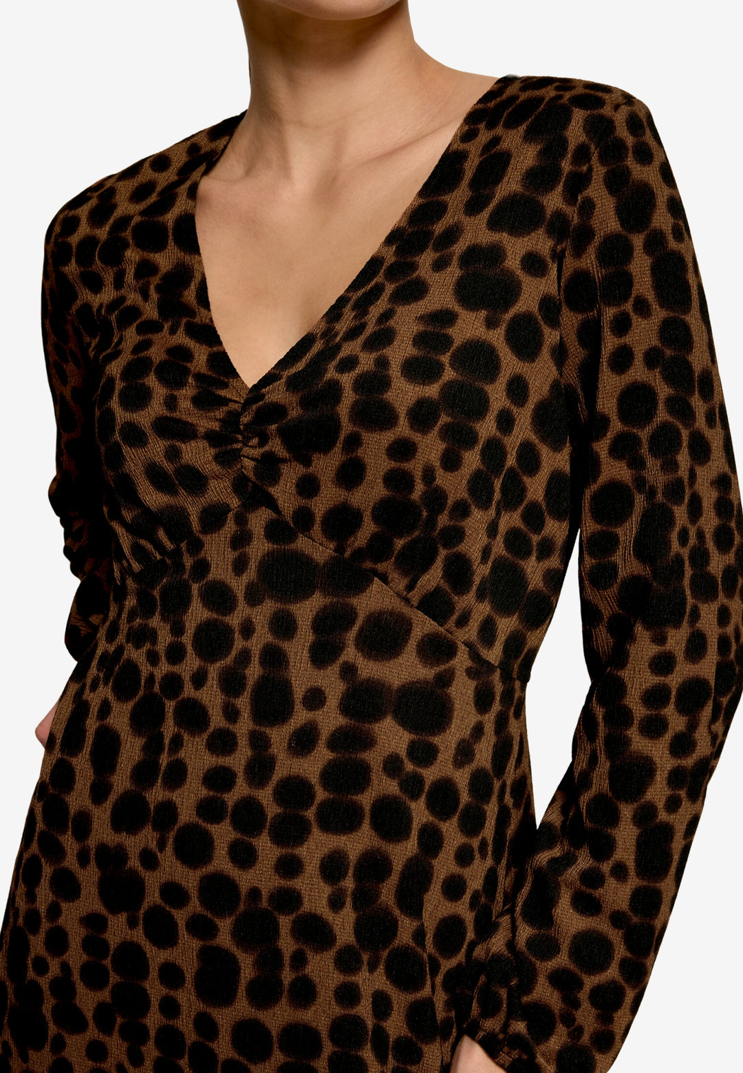 Kleid Lang 1/2 Arm, Brown/Black 7890 Bild 5