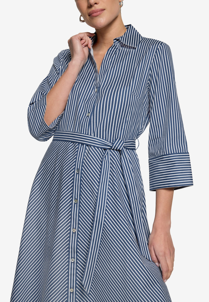 Kleid Lang 3/4 Arm, Dark Blue/White 8812 Bild 5
