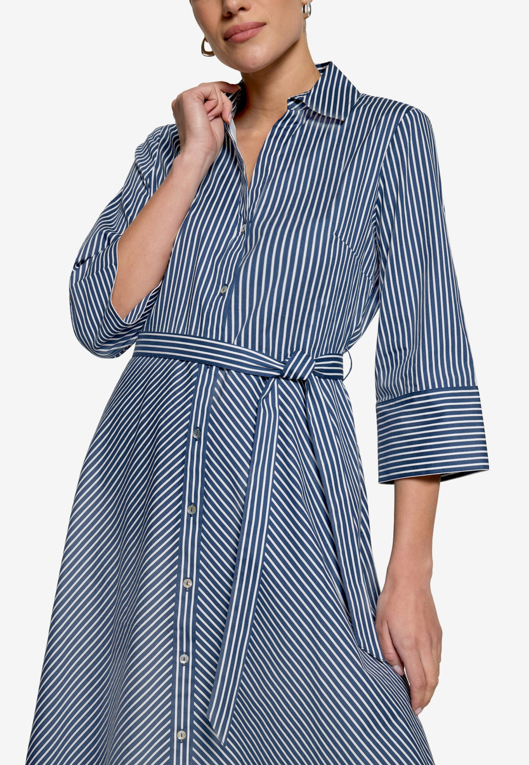 Kleid Lang 3/4 Arm, Dark Blue/White 8812 Bild 5