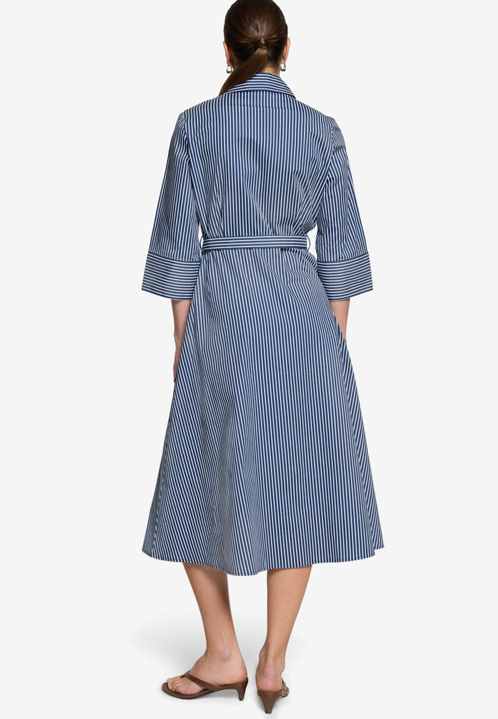 Kleid Lang 3/4 Arm, Dark Blue/White 8812 Bild 7