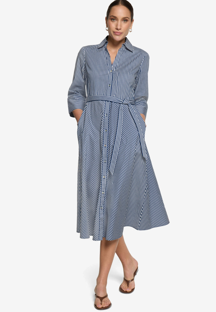 Kleid Lang 3/4 Arm, Dark Blue/White 8812 Bild 8