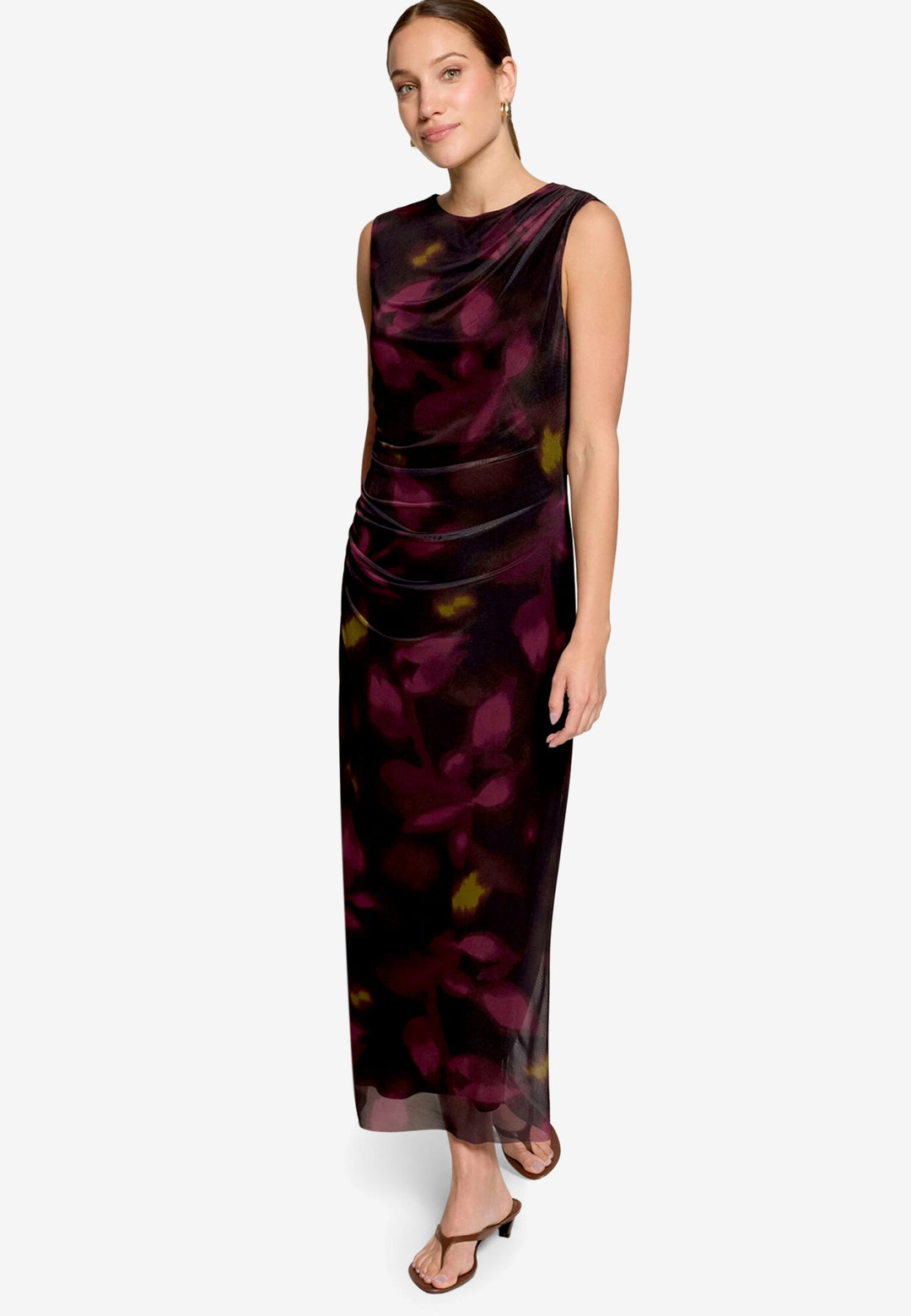 Kleid Lang ohne Arm, Black/Dark Red 9848 Bild 3
