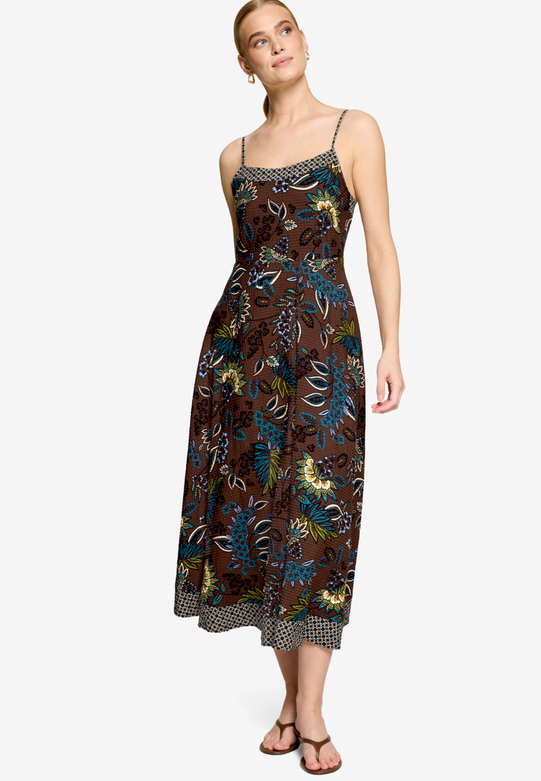 Kleid Lang ohne Arm, Brown/Petrol 7881 Bild 2