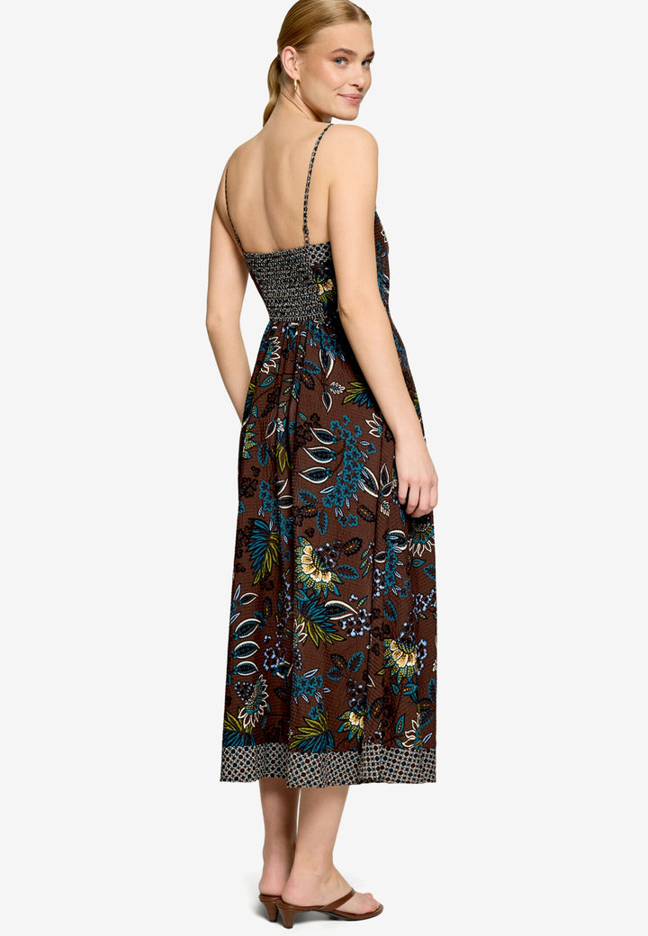 Kleid Lang ohne Arm, Brown/Petrol 7881 Bild 3