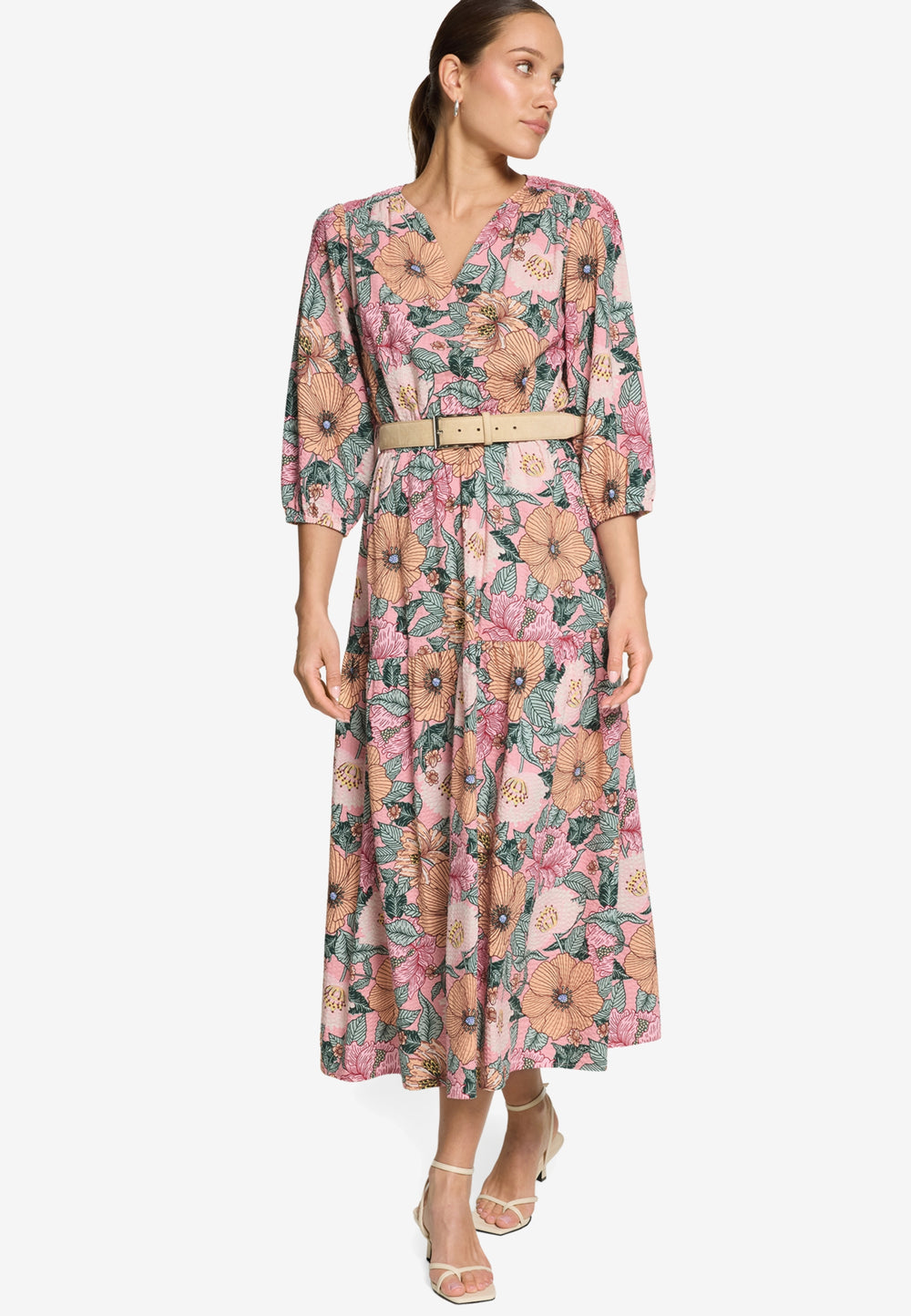 Kleid Lang ohne Arm, Rosé/Green 4852 Bild 2