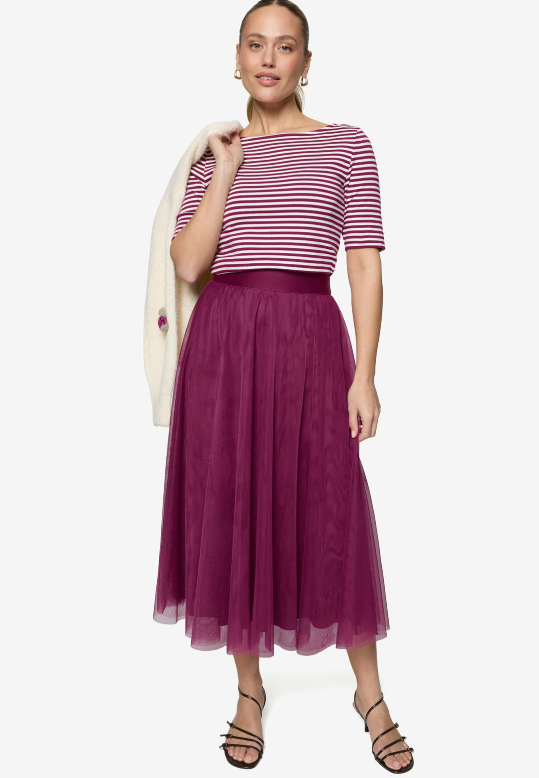 Rock Mittellang Casual, Magenta Purple 4304 Bild 4