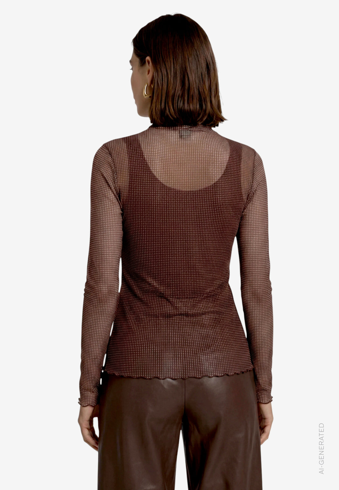 Shirt Kurz 1/1 Arm, Beige/Brown 7875 Bild 3